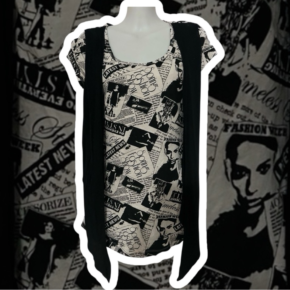 Messy newspaper fashion shirt